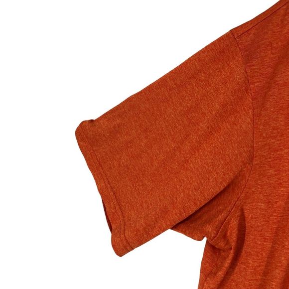 Men’s Collared 3 Button Pullover Shirt Vibrant Heathered Orange, Silky  SZ XL - Picture 4 of 5